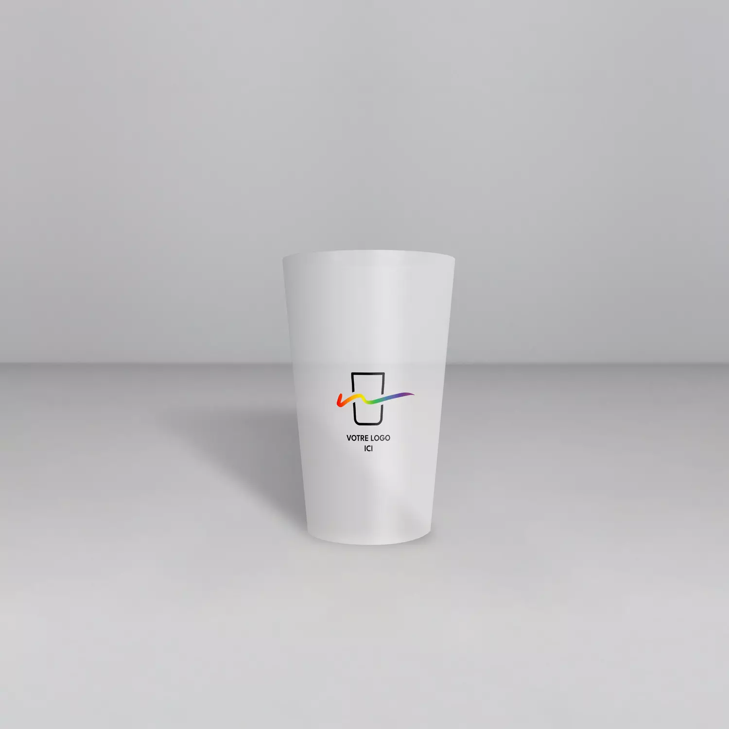 Gobelets en plastique imprimés avec votre logo en 1 couleur